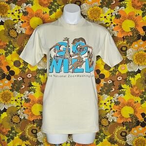 VTG 90s Single Stitch The National Zoo in Washington DC, GO WILD T-shirt, sz M